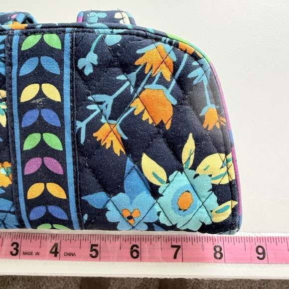 Vera Bradley Midnight Blues Purse Tote W/ Wallet Floral Granny Dark Romantic - Picture 7 of 12